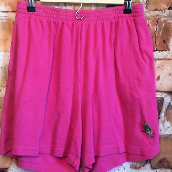 Quaker Factory Beaded Toucan pink Short Set SMALL Top Med Short - Picture 3 of 5